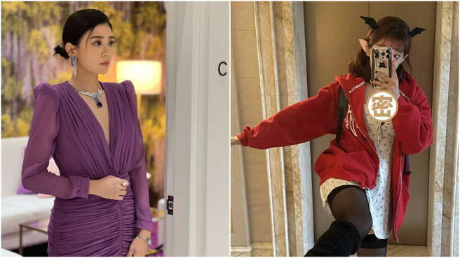 梧桐妹在萬聖節曬出自己的裝扮照。(圖/賈靜雯臉書、梧桐妹IG)