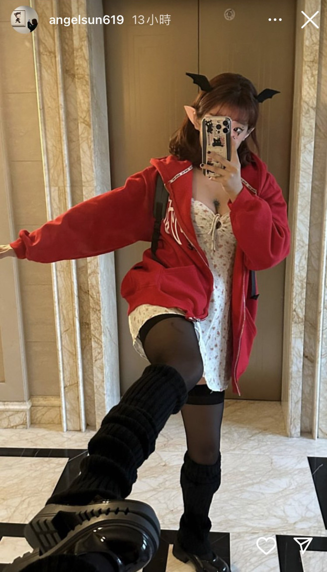 梧桐妹的萬聖節裝扮。(圖/梧桐妹 IG)