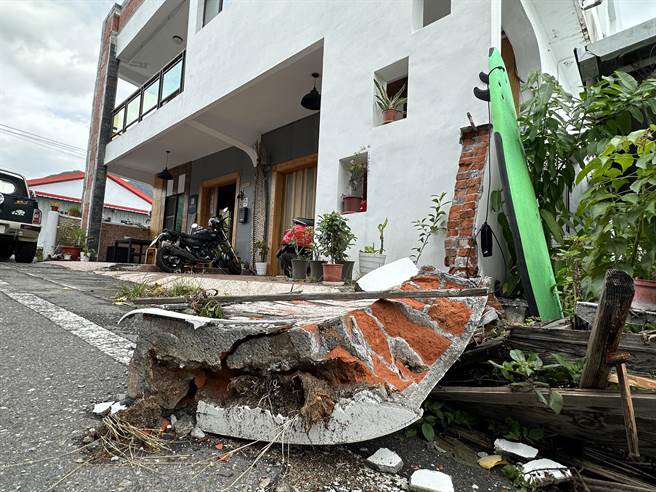 台东地震灾情。（蔡旻妤摄）