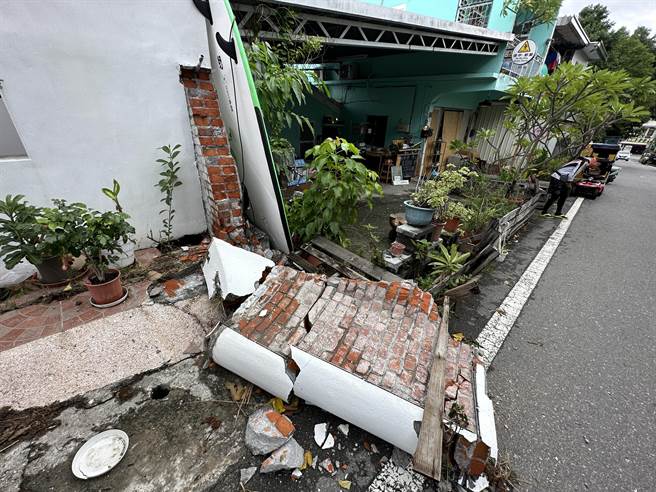 台东地震灾情。（蔡旻妤摄）