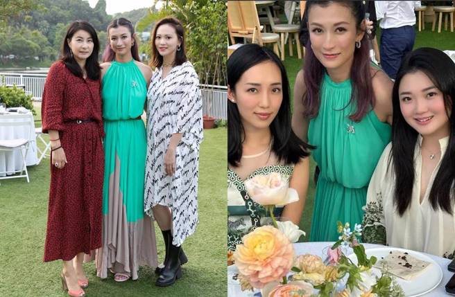 郭晶晶(左图左一)和霍咏诗(右图左一)同场没合影。(图／取自冯余慕庄IG)