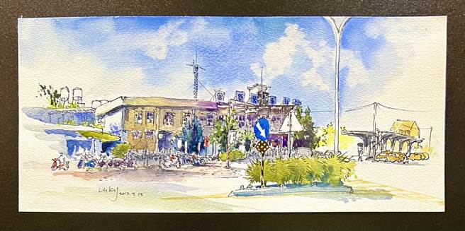 在她笔下，新营火车站、渔市场、夜市圆仔汤、绿川畔的竹子行等老新营场景一切都鲜活起来。（台南市政府提供／张毓翎台南传真）