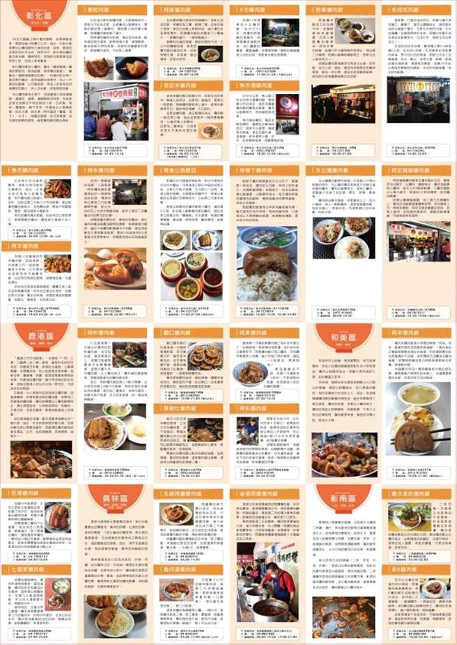 彰化县府拿出先前制作严选69家爌肉饭为主角的美食地图。（彰化县政府提供／吴敏菁彰化传真）