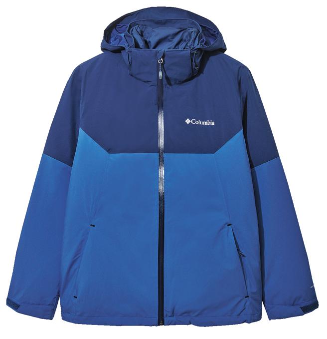 新光三越信义新天地周年庆，防风外套销售5000件以上，Columbia F21男OT极暖防水两件式羽绒外套，价格店洽。（新光三越提供）