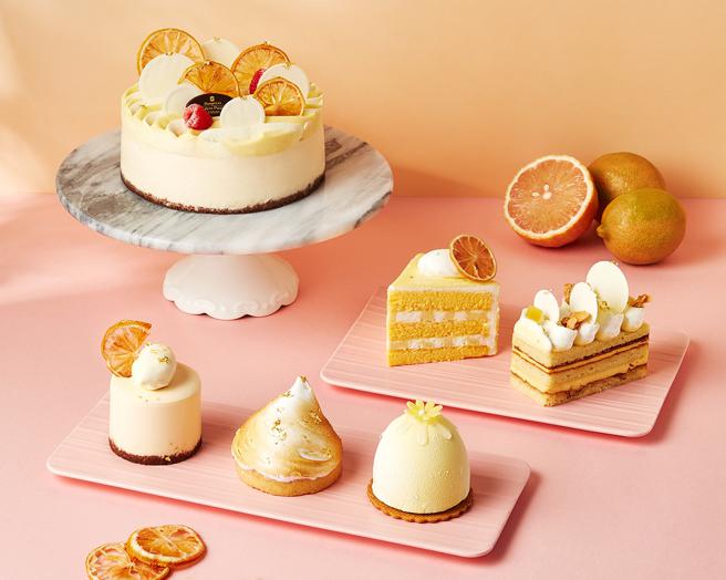 台南远东香格里拉品香坊开卖限量稀有的「粉红柠檬」系列甜点单品。（台南远东香格里拉提供）