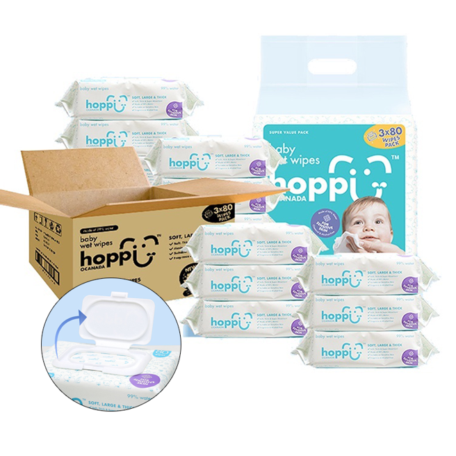 蝦皮購物雙11當天凌晨0點開搶Hoppi嬰兒純水溼巾箱購，原價1999元，優惠價399元。（蝦皮購物提供）