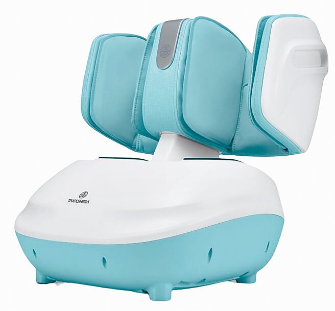 Global Mall環球Online的高島俏膝膝雙效美腿機、贈超手感4D按摩槍，原價3萬3600元，優惠價1萬7000元。（Global Mall提供）