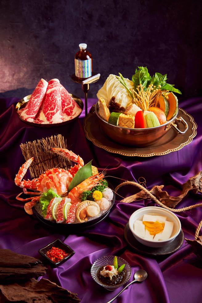 「Extension 1 by 橘色」光棍節套餐，主打秋季限定的花蟹及經典熱銷的Prime沙朗牛，搭配多樣鮮美的當季活體海味。(橘色餐飲集團提供)