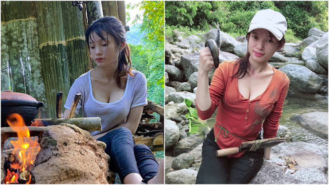 Duong是一名越南的露营系YTR，拥有清秀脸蛋与裸辣身材。(图/Duong  Youtube)
