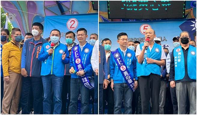 因为时间的巧妙安排，侯、韩并未同台，也没有互动。（李奇叡摄）