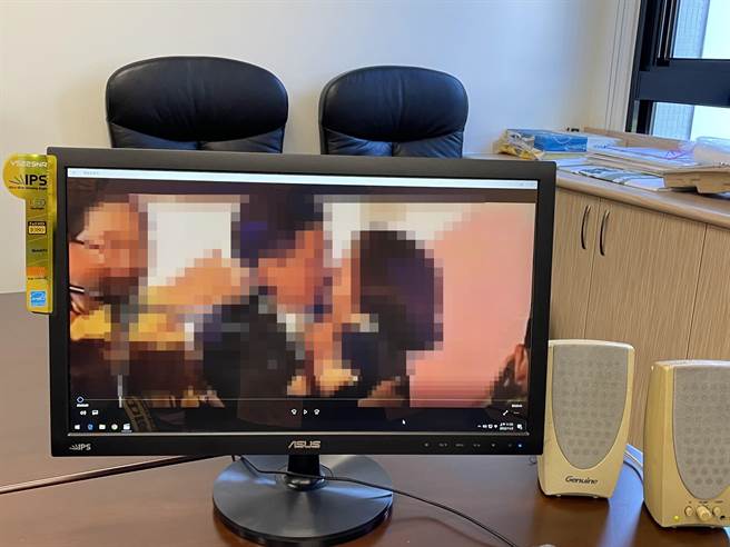 民进党彰化县议会党团今天公布一支影片，质疑近日于LINE多个通讯软体群组，散播以剪辑的抹黑影片，影片中未有任何署名。（吴敏菁摄）