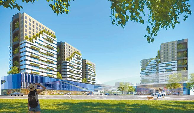 捷运三莺线三峡站场站开发模拟图。（新北市政府捷运局提供／吕健豪新北传真）