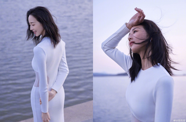 张钧宁穿露腰礼服。（图／翻摄自张钧宁微博）