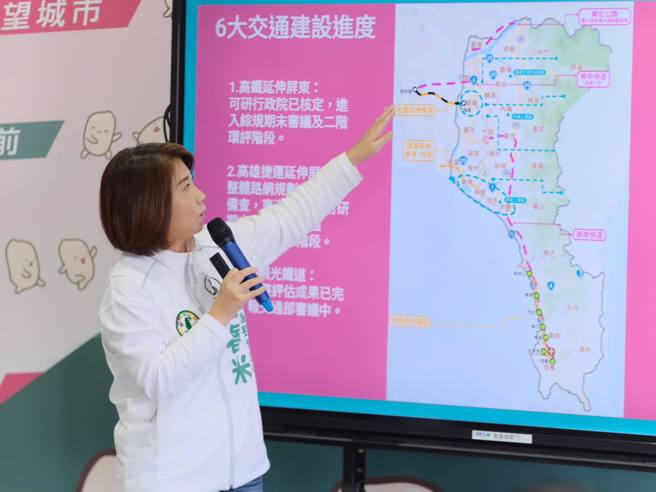 周春米争取「6大交通建设」擘划屏东百年未来。(取自周春米脸书)