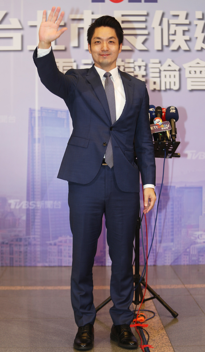 台北市長候選人電視辯論會5日舉行，國民黨台北市長候選人蔣萬安出席。（季志翔攝）