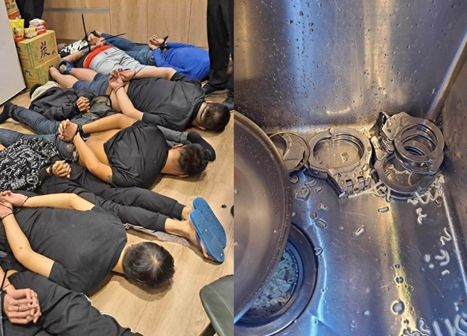 受害者女房仲还原在中坜据点，遭诈团控制、凌虐时的场景。（民眾提供）