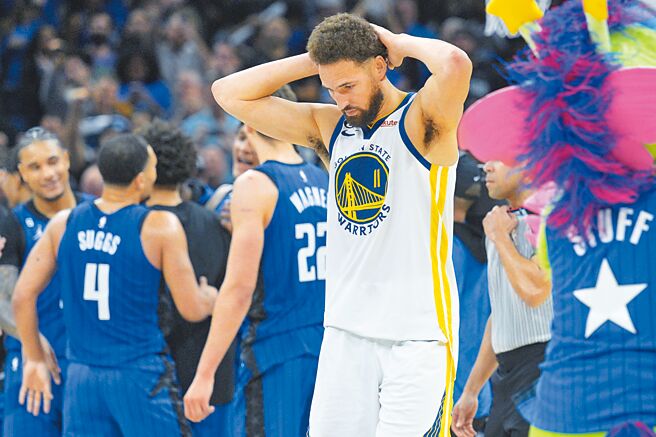 克雷汤普生好不容易恢復手感，但勇士意外输给魔术。（美联社）