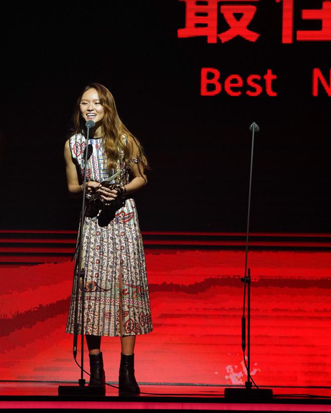 LÜCY拿下本届金音奖最佳新人。（文化部影视及流行音乐产业局提供）