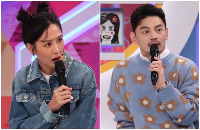 安心亞（左）錄影時突然說控制不了阿Ken。（中天綜合台提供）