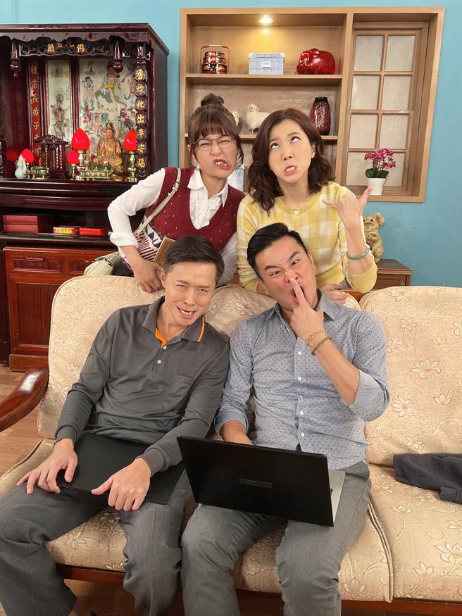 何豪傑、廖家儀、謝京穎、傅子純飾演一家人，私下也感情好愛搞笑。（民視提供）