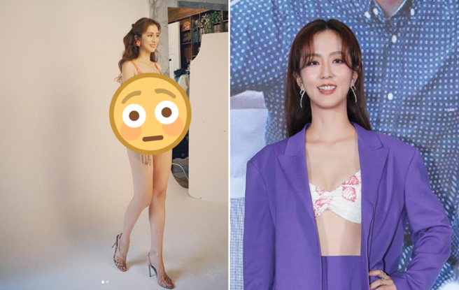 周晓涵今分享内衣广告的花絮照，前凸后翘的身材相当惹火。（图／IG@周晓涵；中时资料照）