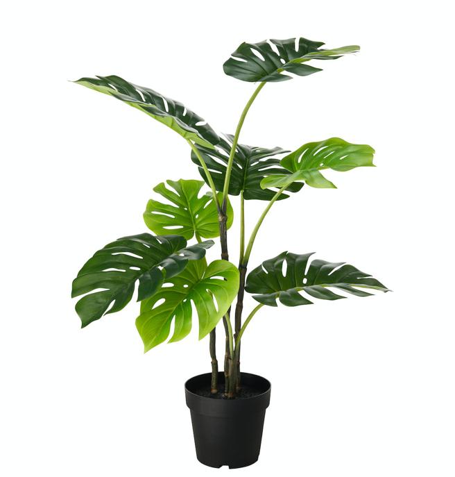 IKEA的FEJKA龟背芋人造盆栽可常保新颖，不用费心浇水照顾也能感受到清新绿意。（IKEA提供）