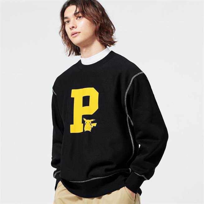 GU X Pokémon宝可梦男装重磅宽版休閒上衣，890元。（GU提供）