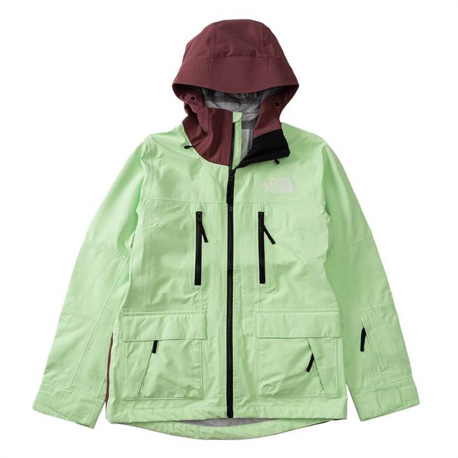 The North Face女款绿色防水透气多口袋衝锋衣，标榜防水抗寒，可调节连帽为头部提供温暖，19800元，搭优惠可折最高1500元。（摘自The North Face官网）