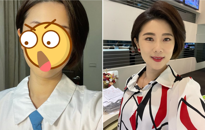 主播许贵雅顶着大素顏上班，结果被公司警卫盘问身分。（图／FB@三立新闻 许贵雅）