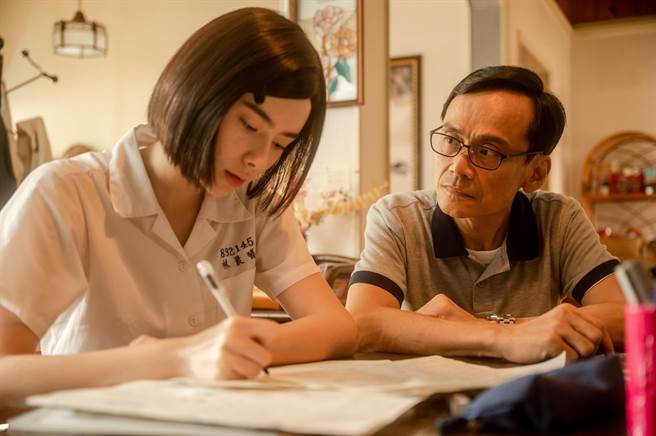 陳以文（右）在《她和她的她》飾演對林奕嵐伸出狼爪的理化老師。（Netflix提供）