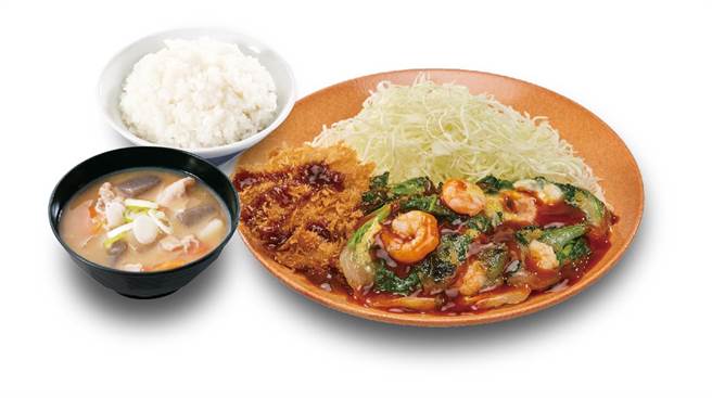 吉豚屋台日神美味首发新品腰内猪排虾仁煎丼，即日起全台门市超狂开卖。（吉豚屋提供）