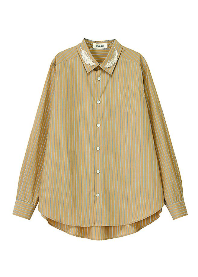 zUCCA羽毛刺绣翻领长袖衬衫，7600元。（君梵提供）