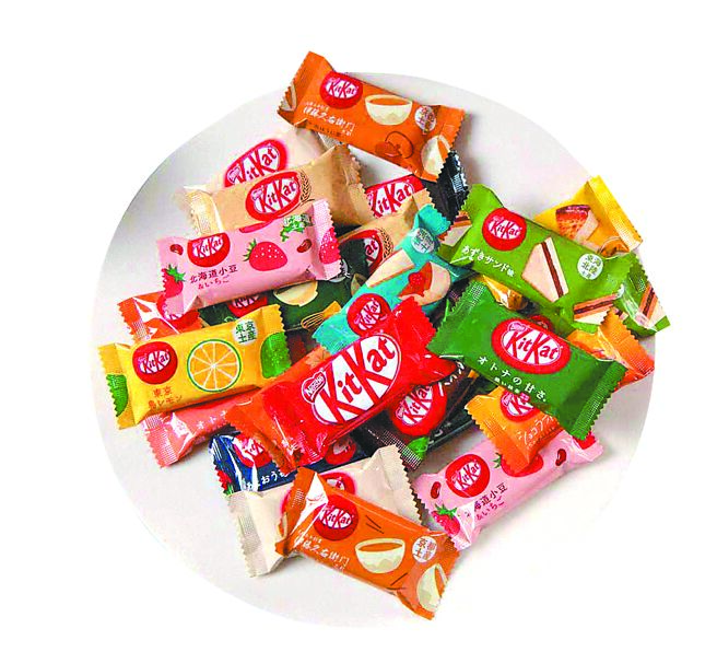 KitKat的21种类地方口味巧克力，每个都吃得到当地特殊风味。（Nestle提供）
