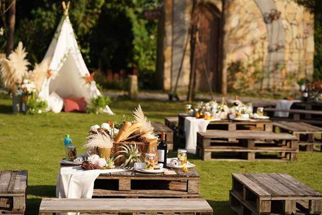 「青青食尚花園會館」11／20將舉辦年度唯一一場「秋賞青青落羽松變色季 星空下派對」，6人同行1人免費。(青青食尚花園會館提供)