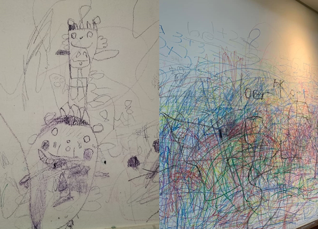 另外也有网友分享自己家中小孩的杰作。（翻摄自脸书爆废公社公开版）