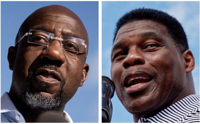 喬治亞州民主黨籍現任參議員華納克（Raphael Warnock）及共和黨對手前美式足球明星沃克（Herschel Walker）。