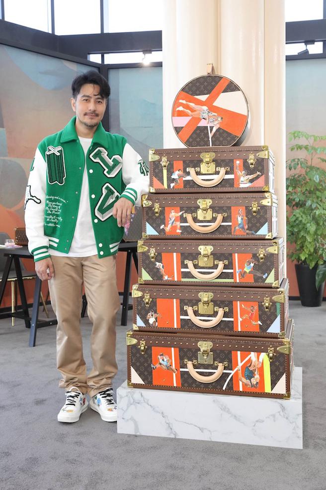 艺人郭彦甫为品牌绘制的运动彩绘硬箱。（LV提供）