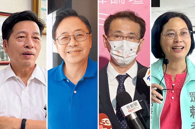 桃园市长候选人无党籍郑宝清(左起)、国民党张善政、民进党郑运鹏、民眾党赖香伶。（资料照合成）