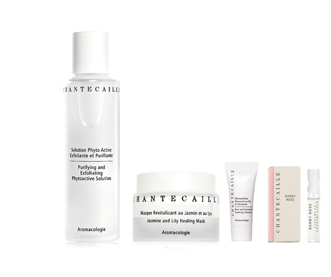 SOGO復兴馆独家Chantecaille亮晶晶敏弱修护组，价值6636元，优惠价5500元，限量30组。（SOGO提供）