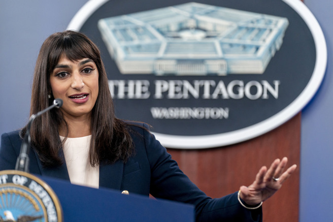 美國國防部副新聞秘書辛赫（Sabrina Singh）表示，俄羅斯對烏克蘭平民和重要基礎設施冷酷無情的空襲之下，增強空防能力必不可少。(圖/美聯社)