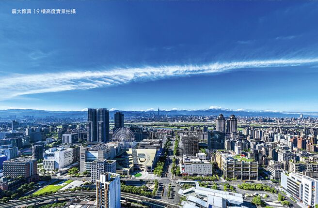 大直剑南山千坪制震全景大宅「震大怀真」， 居高临下全览大直天际线。图／业者提供