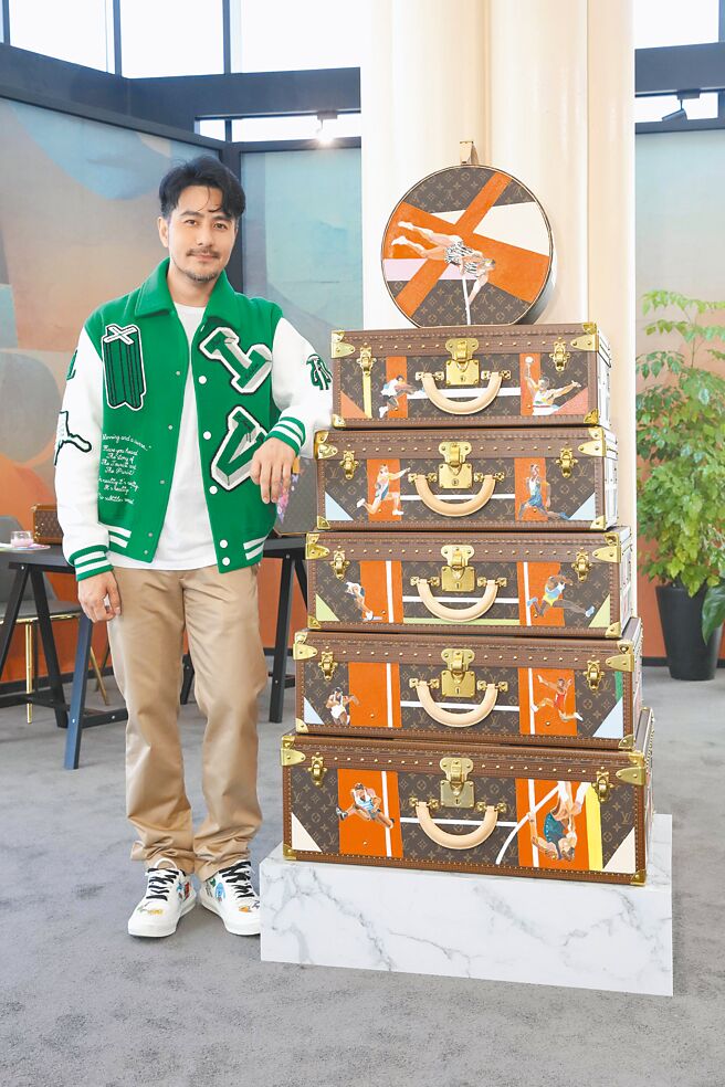 艺人郭彦甫为品牌绘制的运动彩绘硬箱。（LV提供）