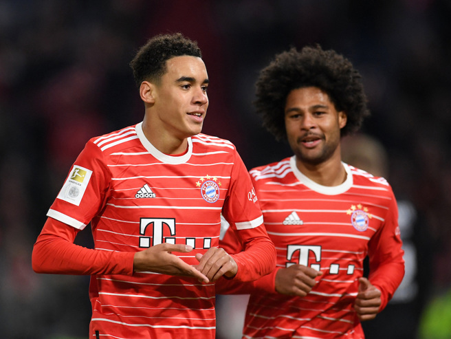 穆斯亚拉 和 格纳布里 本赛季已为拜仁一共攻进 16球（图片来源︰达志影像）