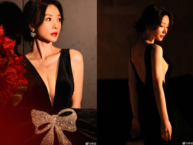 柳岩金雞獎戰袍引起熱烈討論。（圖／摘自柳岩微博）