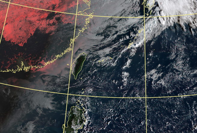 北部、東部今晚起變天，周四前都有陣雨機率。（中央氣象局提供）