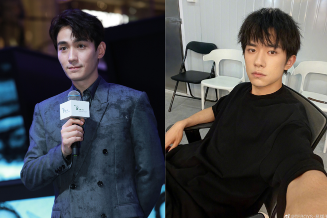 朱一龙（左）夺下影帝，易烊千玺未现身典礼疑似遭先前争议影响。（图／达志影像、易烊千玺微博）