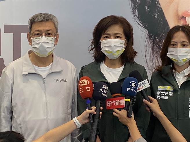 針對郭、高合體影片是合成的，沈慧虹表示，不知道這算不算一種調和式影片？（陳育賢攝）