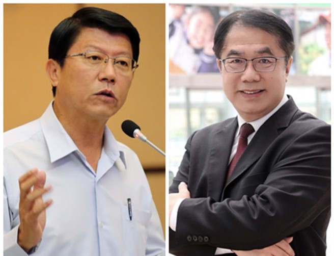 台南市长选战，民进党籍市长黄伟哲（右图）以55.0%领先，国民党候选人谢龙介（左图）为19.4%。（资料照片）