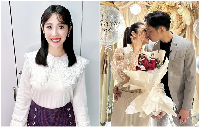 主播沈泳吟双十一被惊喜求婚。（图／FB@沈泳吟）