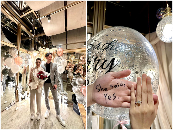 沈泳吟答应男友的求婚。（图／FB@沈泳吟）